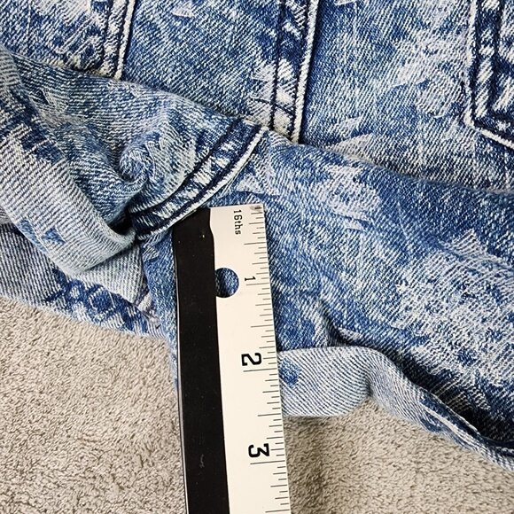 Womens Mossimo Denim High Rise Medium Wash Cuffed Textured Size 8 - Picture 7 of 9